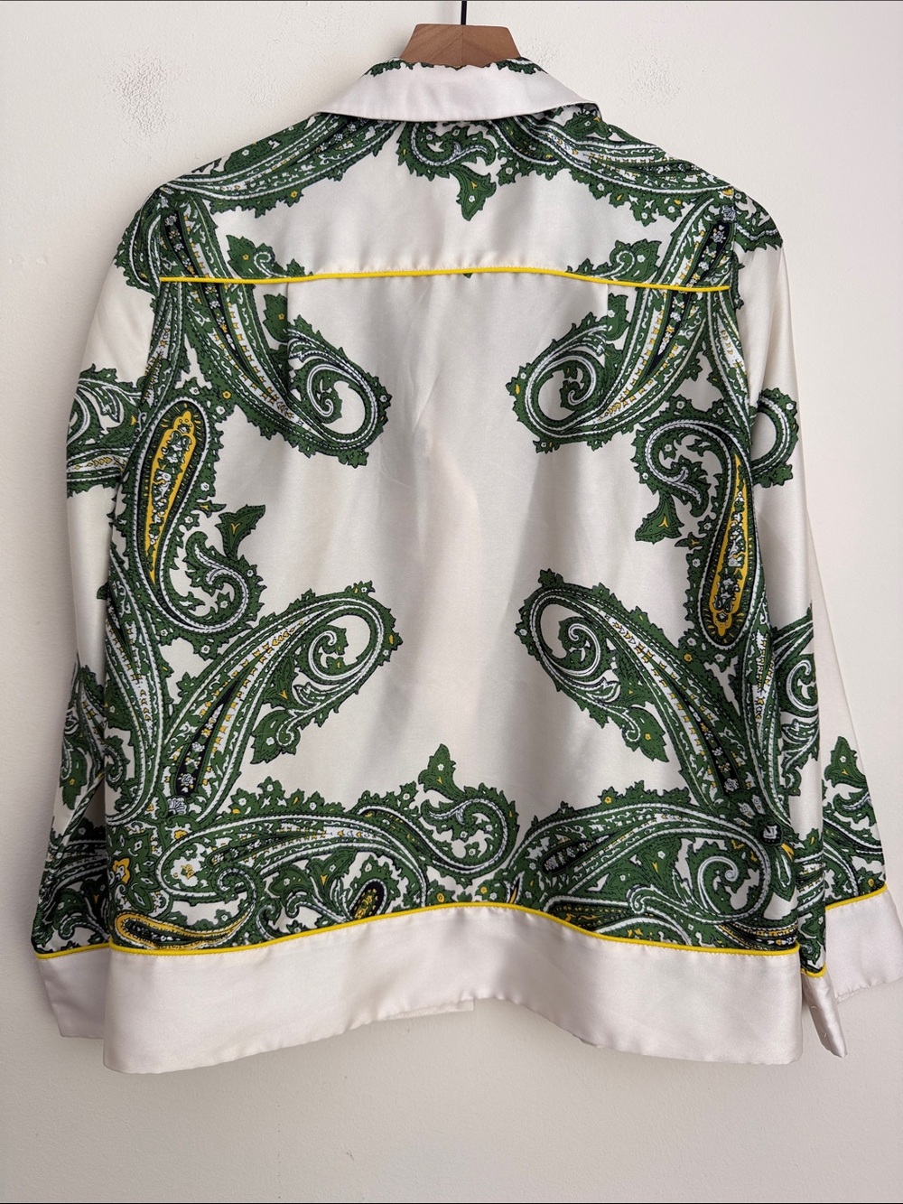 J. Crew Drapey Button-up Shirt in Green Paisley Print Size S - Picture 3 of 7